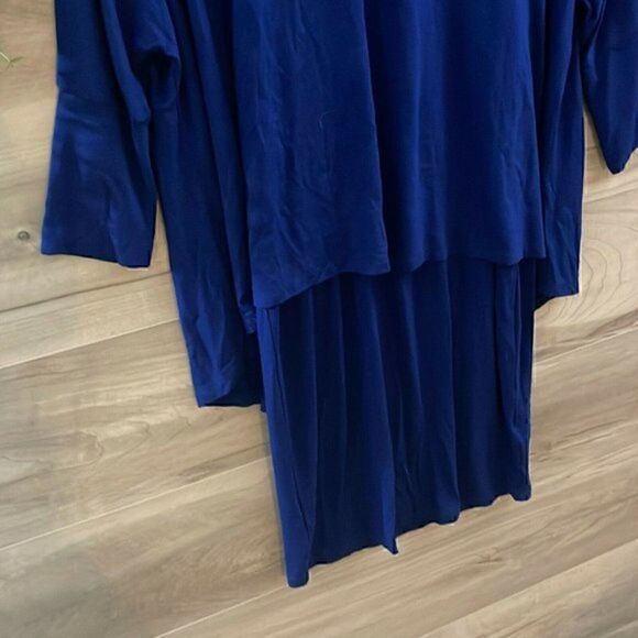 Isle By Melis Kozan Womens Blue Drop Waist 3/4 Sleeve Short Shift Dress Size XS - Picture 4 of 8